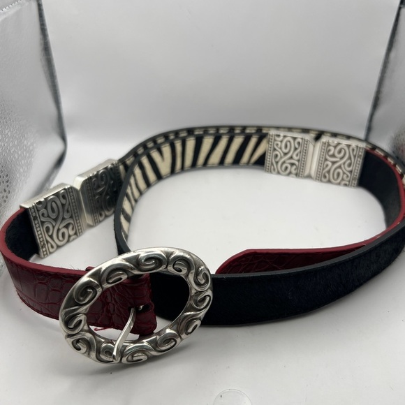 Chicos Black Calf Hair, Zebra, and Red Croc Silver tone Buckle & Reversible Belt - Picture 13 of 13